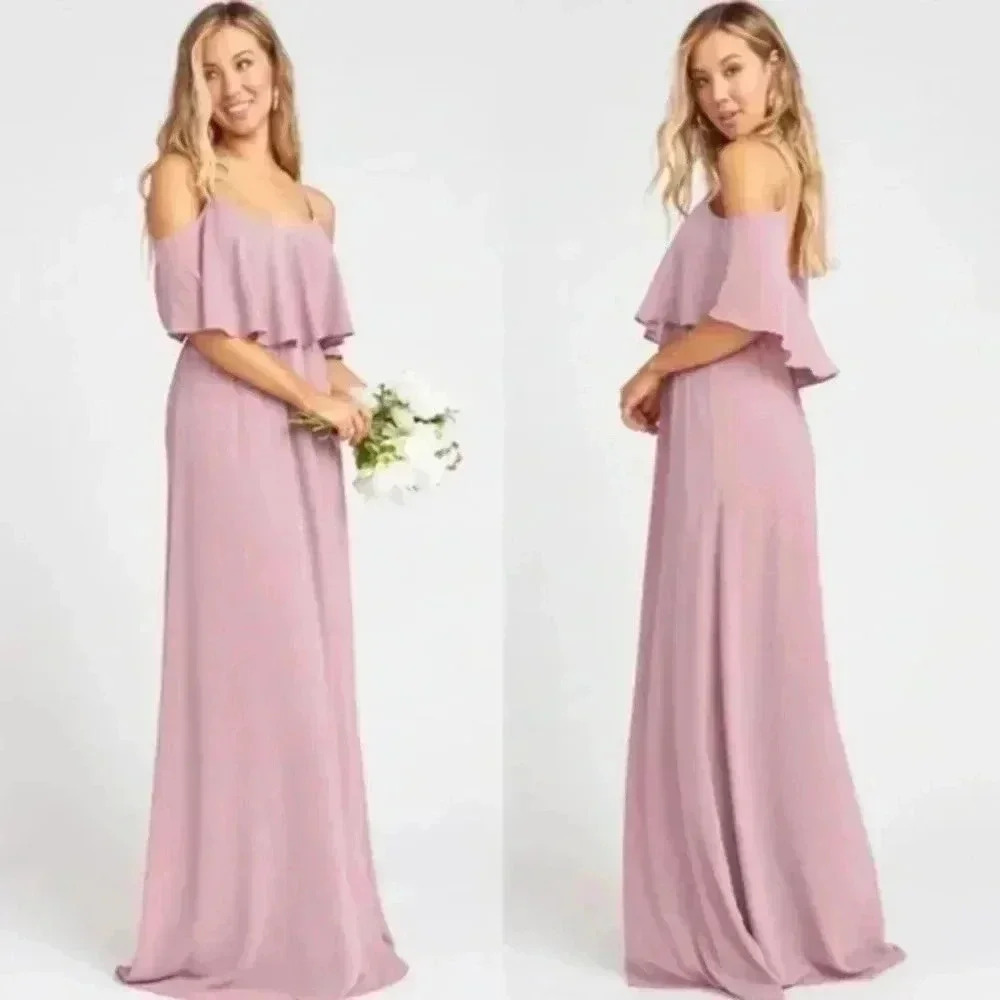 Show Me Your Mumu Caitlin Ruffle Dress in Antique Rose Medium